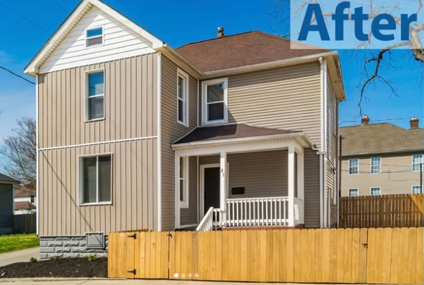 Fully renovated two-story home exterior